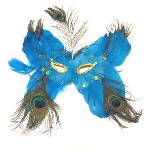 Mardi Gras Costume Mask Blue Butterfly